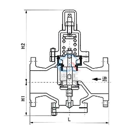 Y42X水用減壓閥，空氣減壓閥外形圖