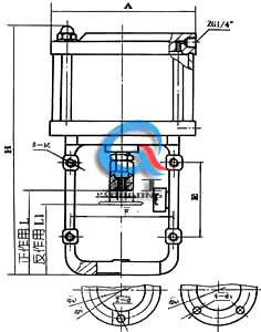 ZSA/B氣動活塞式執行器結構圖