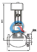 比例積分電動調節(jié)閥(二通)外形圖