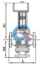 比例積分電動調節(jié)閥(三通)外形圖